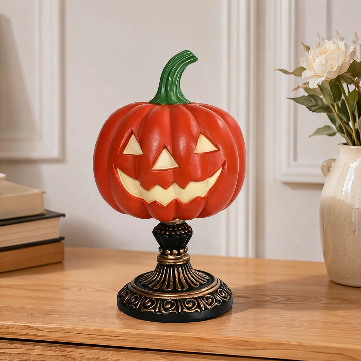 Gothic Witch Hat Lamp Resin Stained Glass Pumpkin Lamp USB Powered Skull & Ghost Stained Glass Table Lamps Halloween Decorations